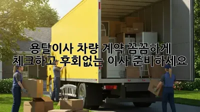 용달이사 차량 계약, 꼼꼼하게 체크하고 후회없는 이사 준비하세요!